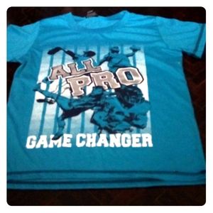 I'm selling a blue shirt that has different sports